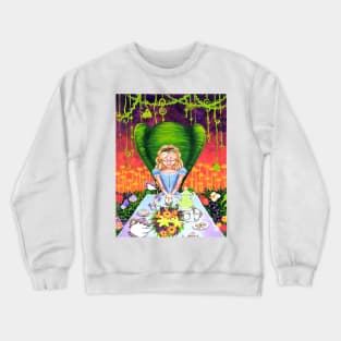 Alice In Wonderland at the Mad Hatter Tea Party Crewneck Sweatshirt